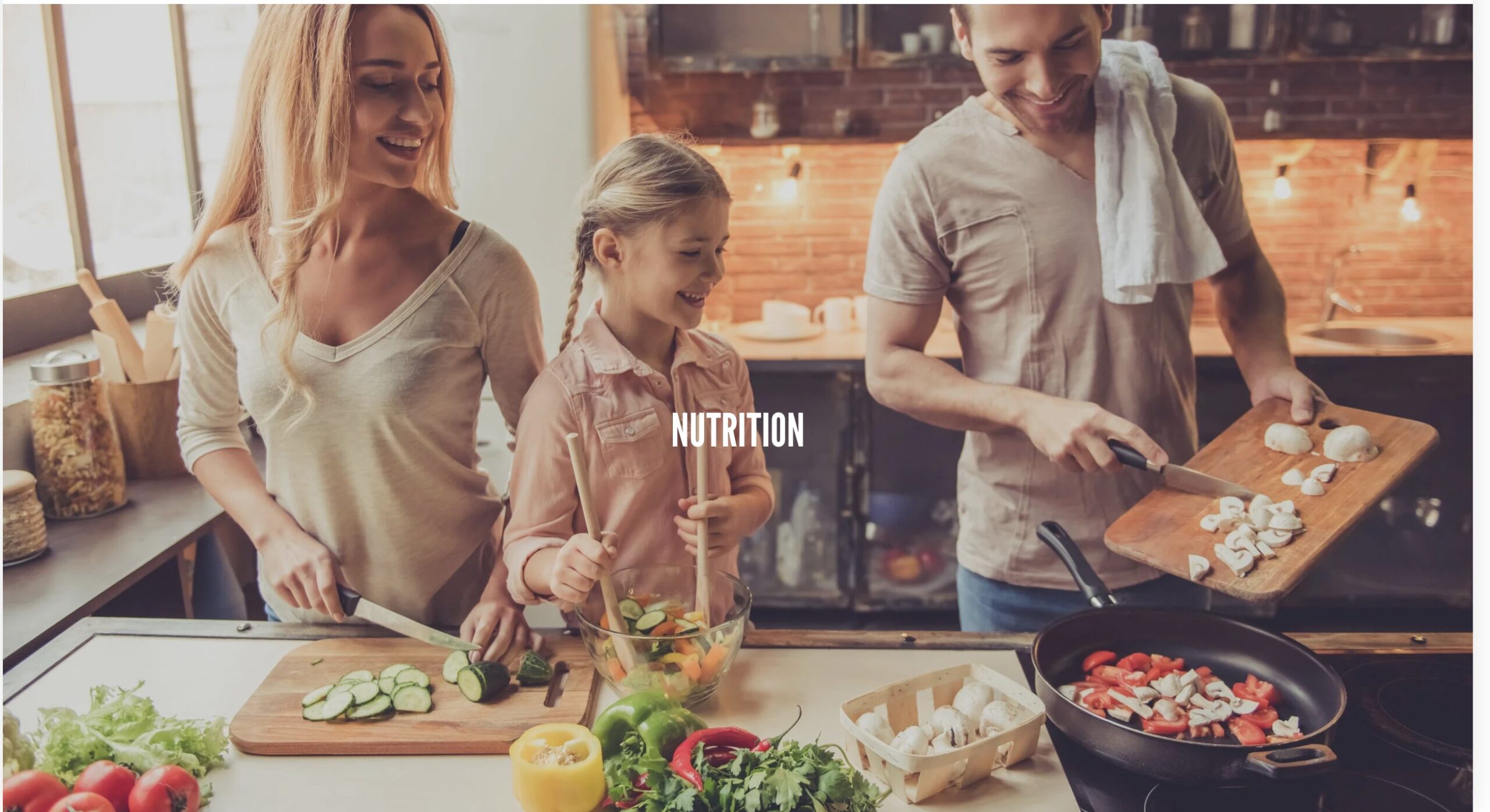 A family preparing a healthy meal together