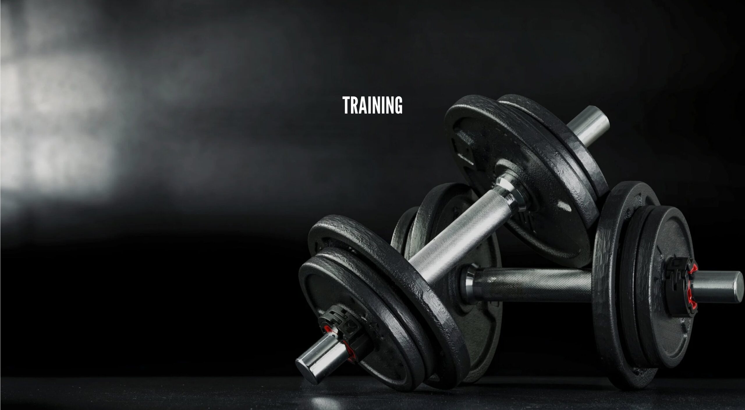 Dumbbells on a gym floor